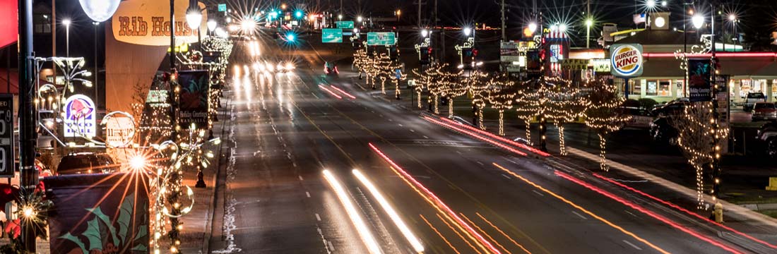 City Lights Lit up at Night