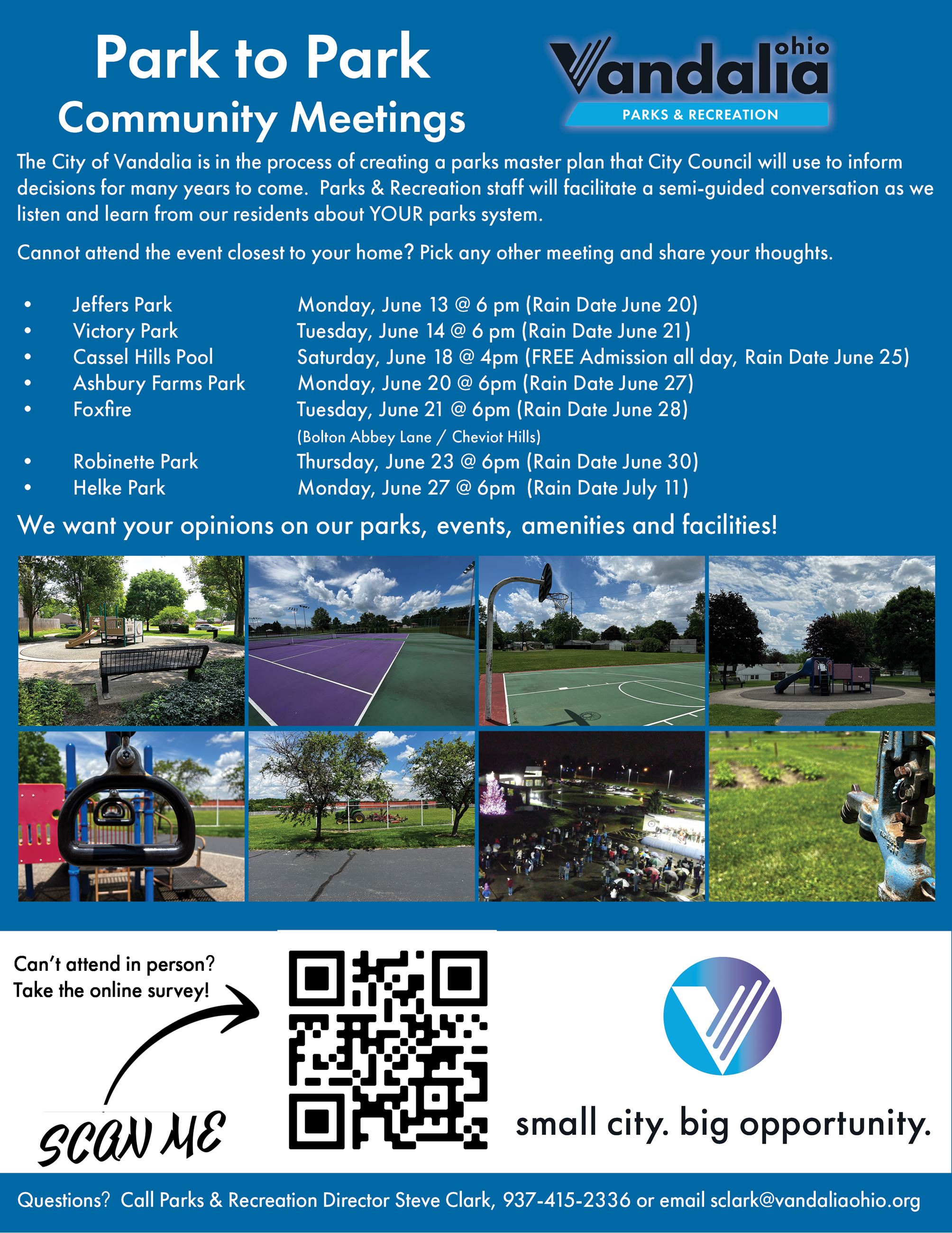 Park to Park Meeting Series Flier