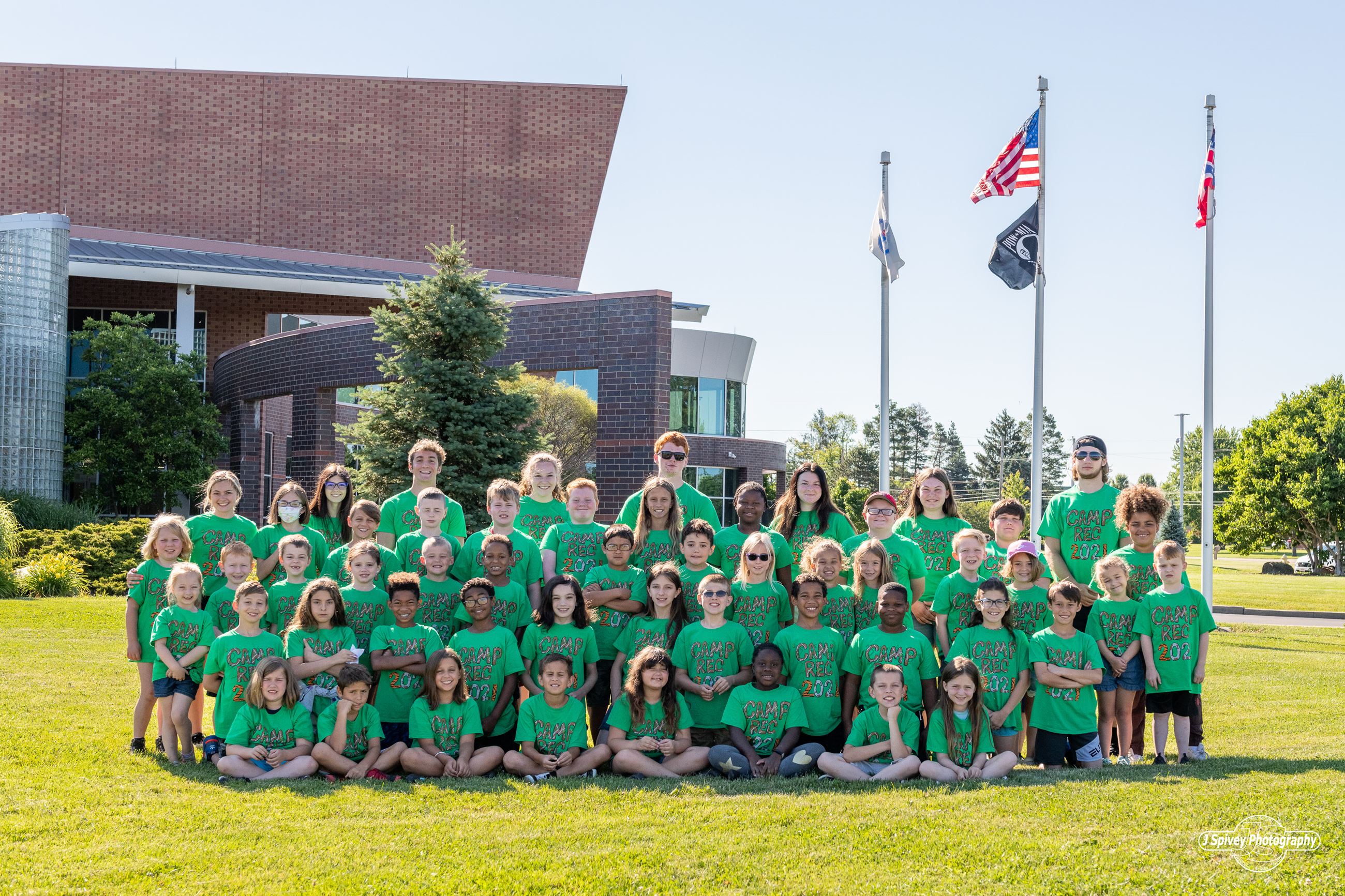 Group photo of children participating in the 2021 CamRec summer daycamp program.